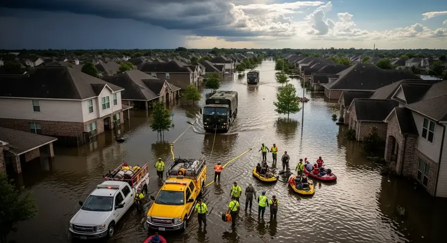 A North Texas neighborhood in Arlington, TX served by our water damage crews
